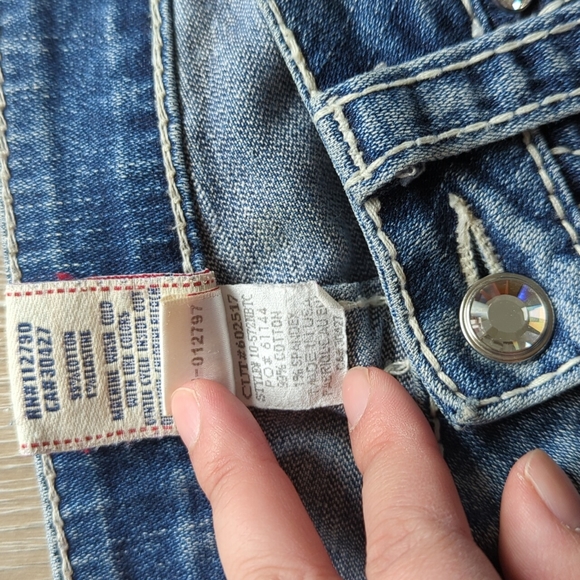 True religion light wash rhinestone straight jeans size 25 - Picture 8 of 13